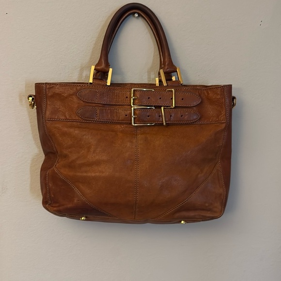 Rachel Zoe Brown Leather Satchel Tote Bag with Detachable Crossbody Strap - Picture 1 of 12